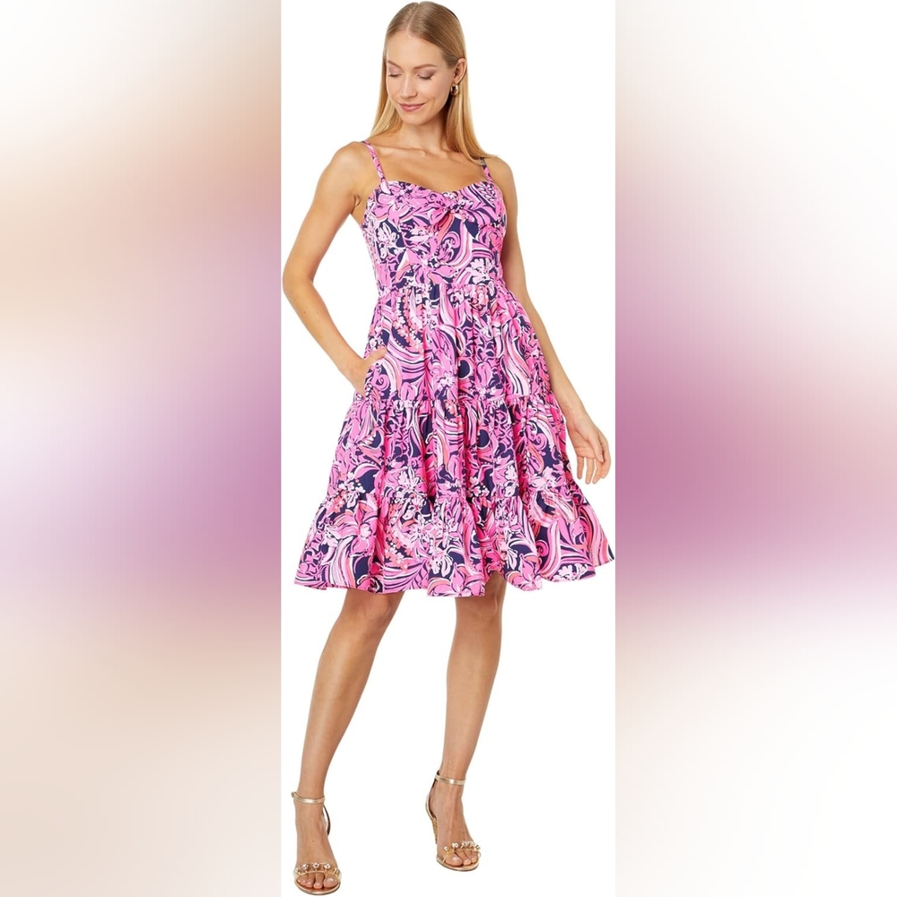Lilly Pulitzer Pink Floral Spaghetti Strap Sundress